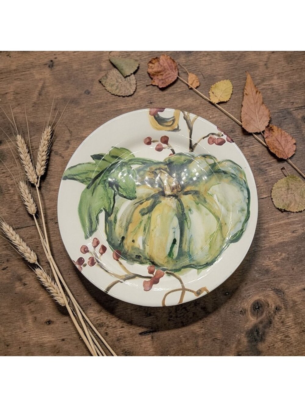 Pottery Barn Pumpkin Harvest Watercolor Salad/Appetizer 8" Replacement Plate